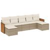 vidaXL 7-delige Loungeset met kussens poly rattan beige