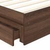 vidaXL Opslag bed met hoofdeinde Bruin Eiken 90 x 200 cm Bewerkt hout