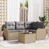 vidaXL Tuin Sofa Set met opslag 5 pcs Zwart poly rattan