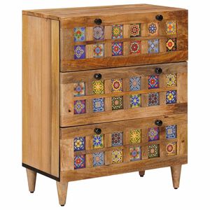 vidaXL Dressoir Naturel 60 x 33 x 75 cm Massief Mango Hout