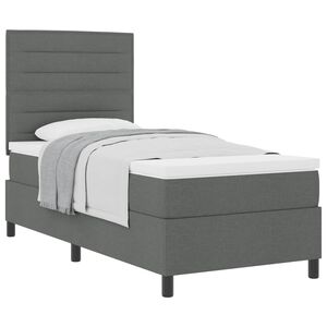 vidaXL Boxspringbed met matras Donkergrijs 80 x 200 cm Stof