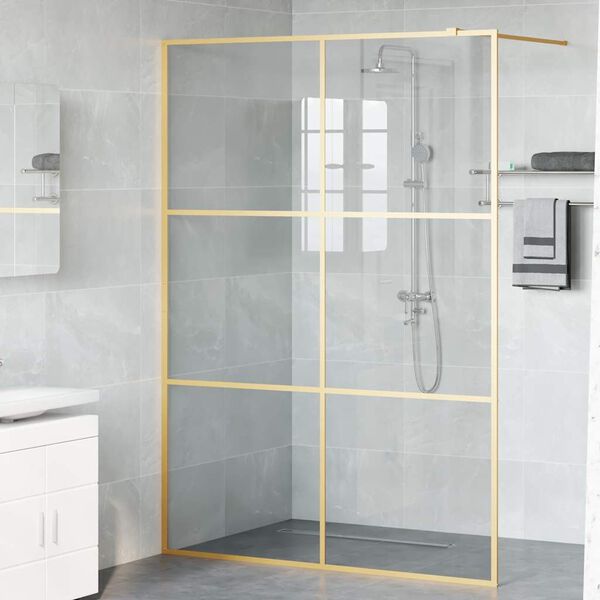 vidaXL Inloop Douche Wand Goud 140 x 195 cm gehard glas