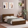 vidaXL Bedframe met hoofdeinde bruin eikenkleur 135x190 cm