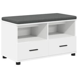 vidaXL Halbank Wit 80 x 38 x 46 cm Ge&iuml;ndustrialiseerd hout en stof