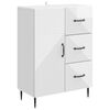 vidaXL Dressoir Hoogglans Wit 66 x 34,5 x 89,5 cm Bewerkt hout