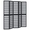 vidaXL Kamerscherm met 5 panelen massief paulowniahout zwart