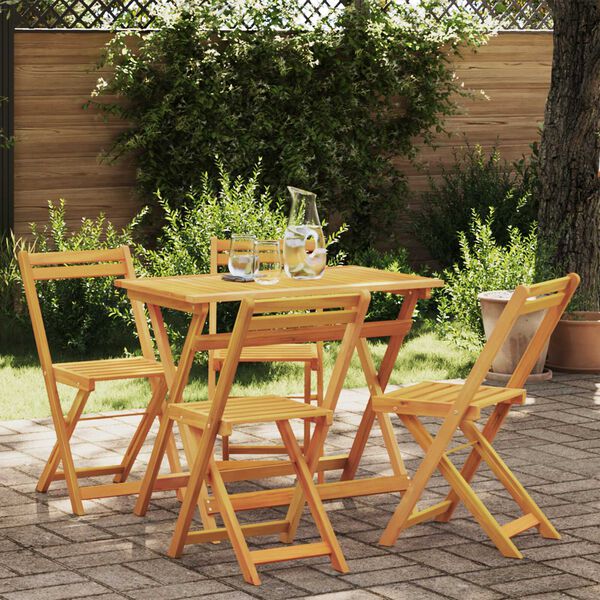 vidaXL Bistroset 5 pcs Olie naturel Massief Acaciahout