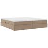 vidaXL Opslag bed met matras Cappuccino 200 x 200 cm Nep Leer