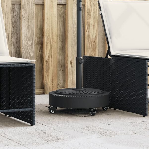 vidaXL Parasolvoet met wielen voor stok van &Oslash;38 / 48 mm 27 kg rond