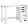 vidaXL Bureau en rollende kast set MOSS 2 pcs Wit