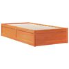 vidaXL Bed met boekenkast zonder matras grenenhout wasbruin 90x190 cm