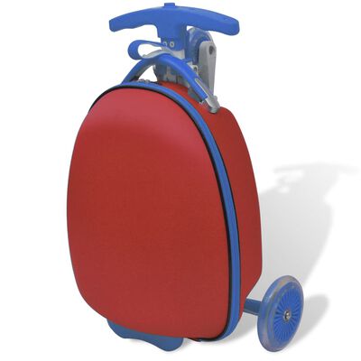 vidaXL Kinderstep met rolkoffer rood