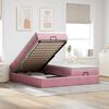 vidaXL Ottoman bed met matrassen 200x200cm fluweel roze