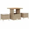 vidaXL Tuin Sofa Set met kussen met opslag 12 pcs Beige Poly Rattan