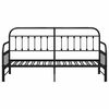 vidaXL Bedframe voor een daybed met hoofdeinde Zwart 80 x 200 cm Staal