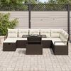 vidaXL Tuin Sofa Set met kussen met opslag 9 pcs Bruin Poly riet
