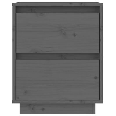 vidaXL Nachtkastjes 2 st 40x35x50 cm massief grenenhout grijs