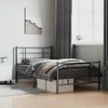 vidaXL Bedframe met hoofd- en voeteneinde metaal zwart 107x203 cm