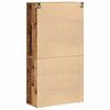 vidaXL Hoge kast met lade Oudhout 80 x 33 x 150 cm Bewerkt hout