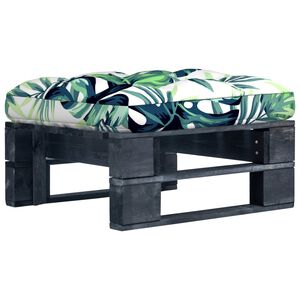 vidaXL Tuinhocker pallet zwart ge&iuml;mpregneerd grenenhout