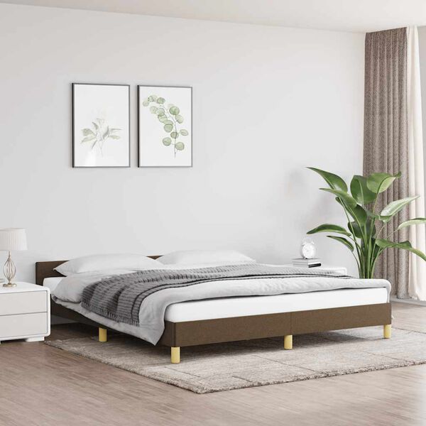 vidaXL Bedframe zonder matras stof donkerbruin 180x200 cm
