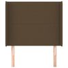 vidaXL Hoofdbord met randen 103x16x118/128 cm stof donkerbruin