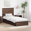 vidaXL Opslag bed met hoofdeinde Bruin Eiken 90 x 200 cm Bewerkt hout