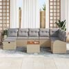 vidaXL Tuin Sofa Set met kussen met opslag 9 pcs Beige Poly riet
