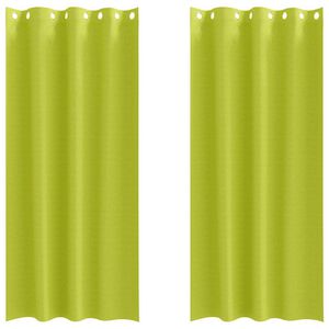 vidaXL Zwart-out Gordijnen met Ringen 2 st Groen 225 x 140 cm