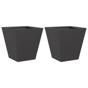 vidaXL Plantenbakken 2 st 30x30x30 cm staal zwart