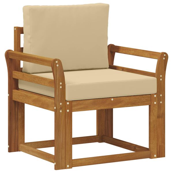 vidaXL Tuinbank Massief Acaciahout en Polyester Naturel