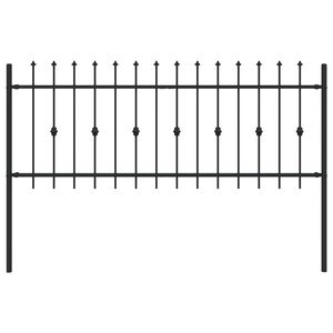 vidaXL Spike Fence Zwart 200 x 130 cm Gepoedercoat staal