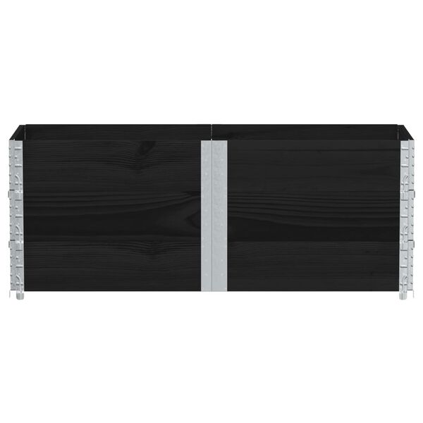 vidaXL Palletopzetranden 3 st 150x50 cm massief grenenhout zwart
