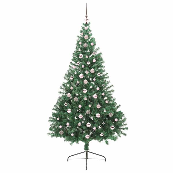 vidaXL Kunstmatig Voorverlicht Kerstboom met 300 LED Groen 240 cm PVC