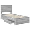 vidaXL Bedframe met hoofdeinde Grijs Sonoma 90 x 190 cm Bewerkt hout