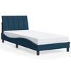 vidaXL Bedframe met LED zonder matras "Hanko" fluweel blauw 90x190 cm