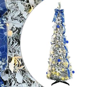 vidaXL Kunstkerstboom met 100 LED met standaard Wit 150 cm PVC