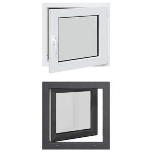 vidaXL Kelderraam RISOR 50 x 50 cm PVC en glas Antracietkleurig
