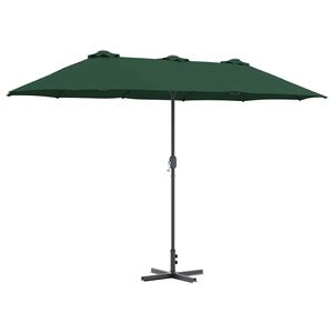 vidaXL Tuinparasol 370 x 197 x 239 cm Polyester en Aluminium Groen