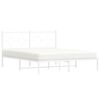 vidaXL Bedframe met hoofdbord metaal wit 160x200 cm