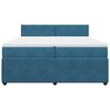 vidaXL Boxspring met matras fluweel blauw 200x200 cm