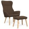 vidaXL Relaxstoel met voetenbank stof bruin
