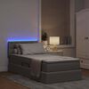 vidaXL Opbergbed met LED met matras met LED Taupe 90 x 200 cm Stof