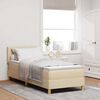 vidaXL Boxspringbed met matras met hoofdeinde Cr&egrave;me 80 x 200 cm Stof