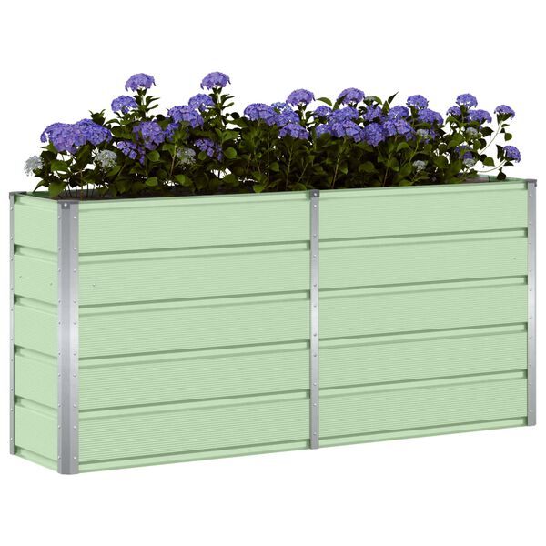 vidaXL Plantenbak Groen 160 x 40 x 75 cm Staal