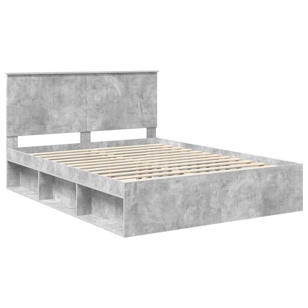 vidaXL Bedframe Concerte Grijs 150 x 200 cm Massief grenenhout
