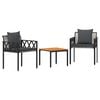 vidaXL tuinmeubelset 3 st Grijs en Donkergrijs poly rattan