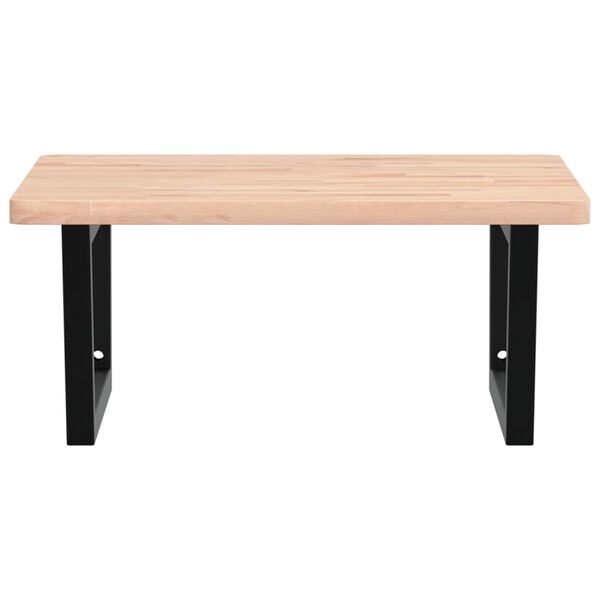 vidaXL Badkamer wandschap staal en massief beukenhout