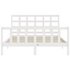 vidaXL Bedframe met hoofdbord massief hout wit