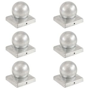 vidaXL Paalkappen 6 st bol 101x101 mm gegalvaniseerd metaal